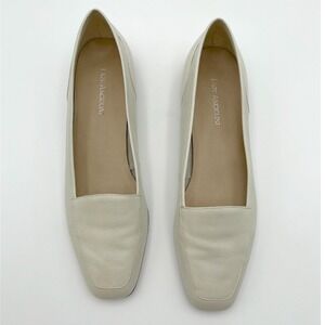 Enzo Angiolini Liberty Womens Opal Cream Leather Square Toe Loafer Flats 10N